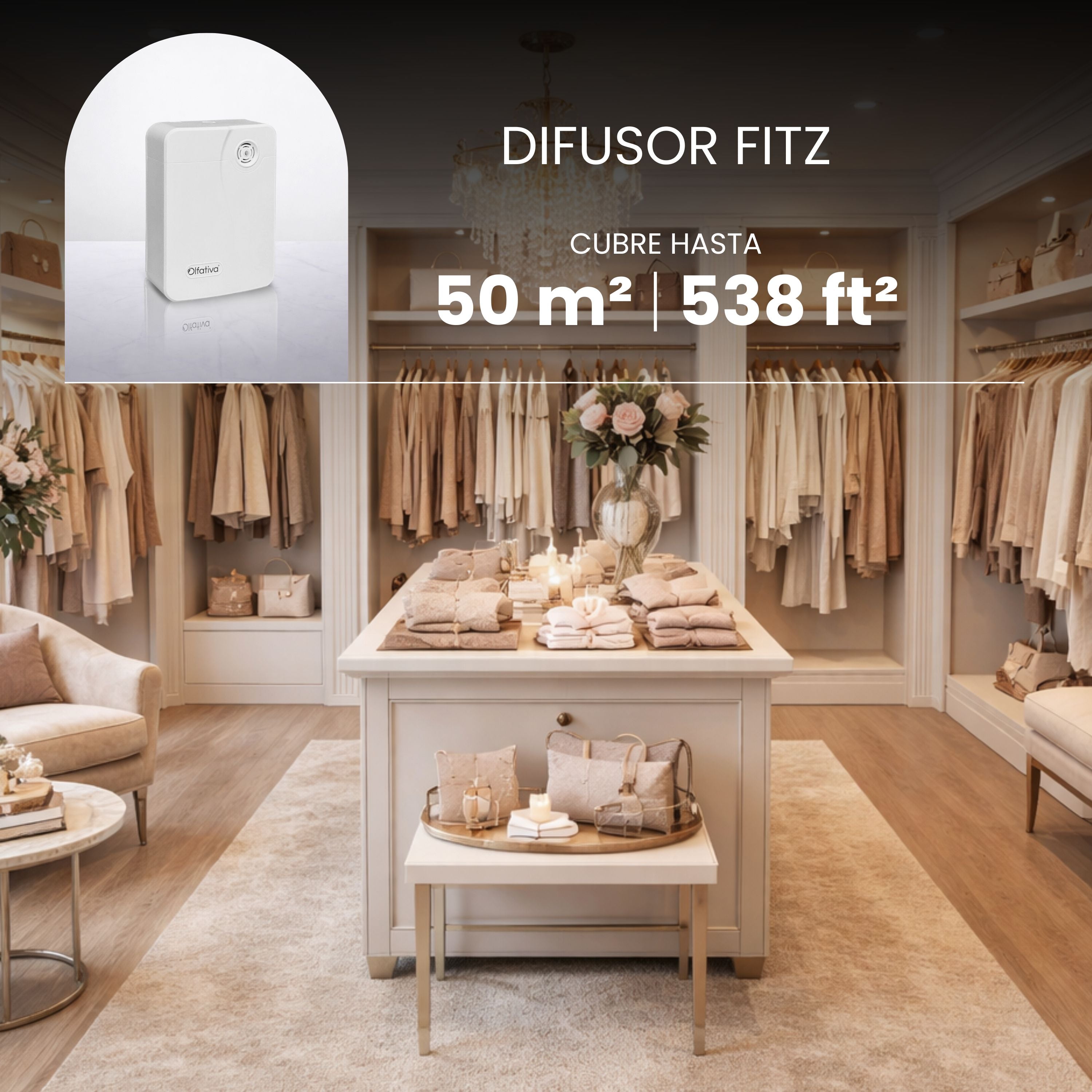 Renta un difusor Fitz para 50m2