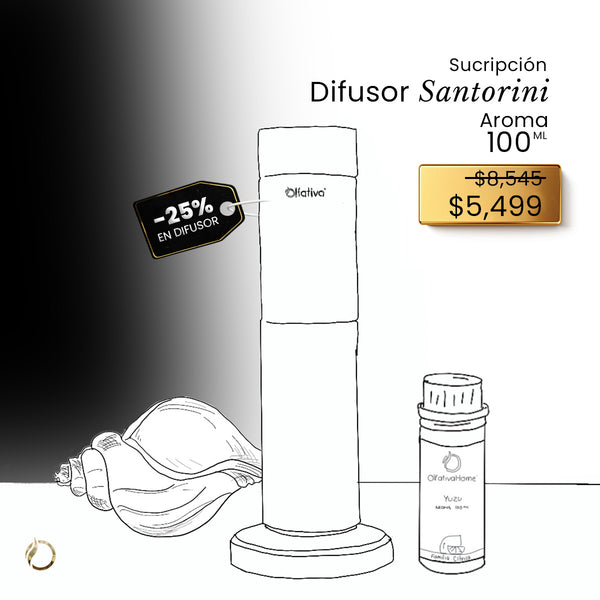 Santorini Diffuser at 30% + Aroma Subscription 200 ml + 100 ml FREE