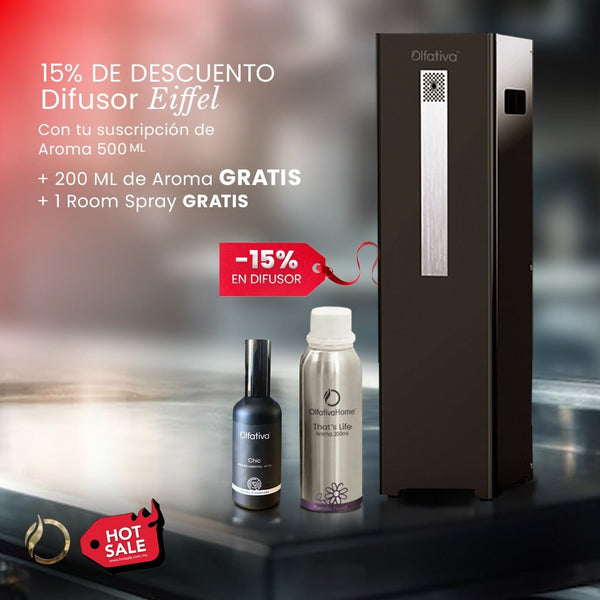Eiffel Diffuser at 15% off with subscription + Free Room Spray + 200 ml free - Olfativa Home Subscription