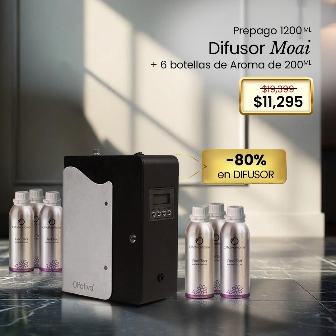 Difusor Moai al 80% + Prepago (6 recargas 200 ml) - Olfativa Home