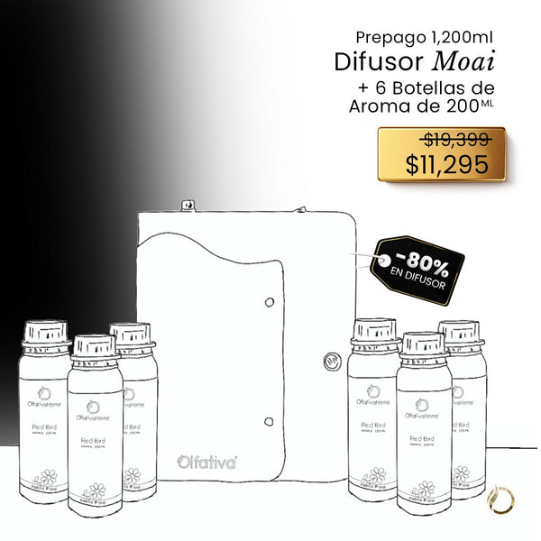 Moai Diffuser 80% + Prepaid (6 refills 200 ml) - Olfativa Home
