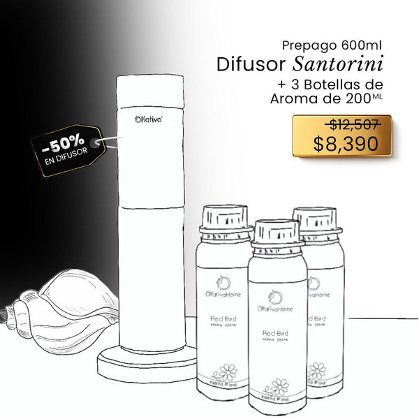 Santorini Diffuser 50% + Prepaid (3 refills 200 ml) - Olfativa Home