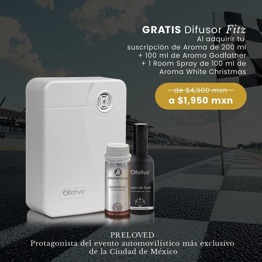 PRELOVED Difusor Fitz GRATIS al contratar Suscripción de Aroma de 200ml + 100 ml de aroma Godfather + Room Spray White Christmas - Olfativa Home