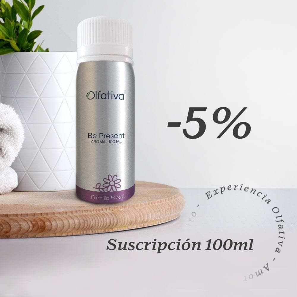 100 ml de aroma. Recibe mes con mes tu aroma favorito con un 5% de descuento + Envío GRATIS - Olfativa Home Suscripción